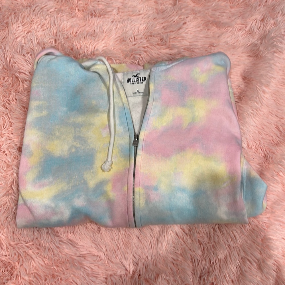 Hollister Tie Dye Oversized Full Zip Hoodie L